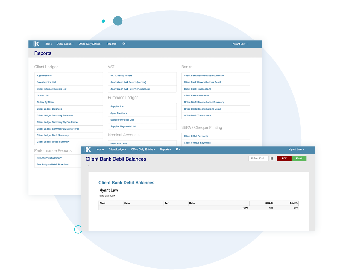 Access a complete suite of compliance reports at the click of a button