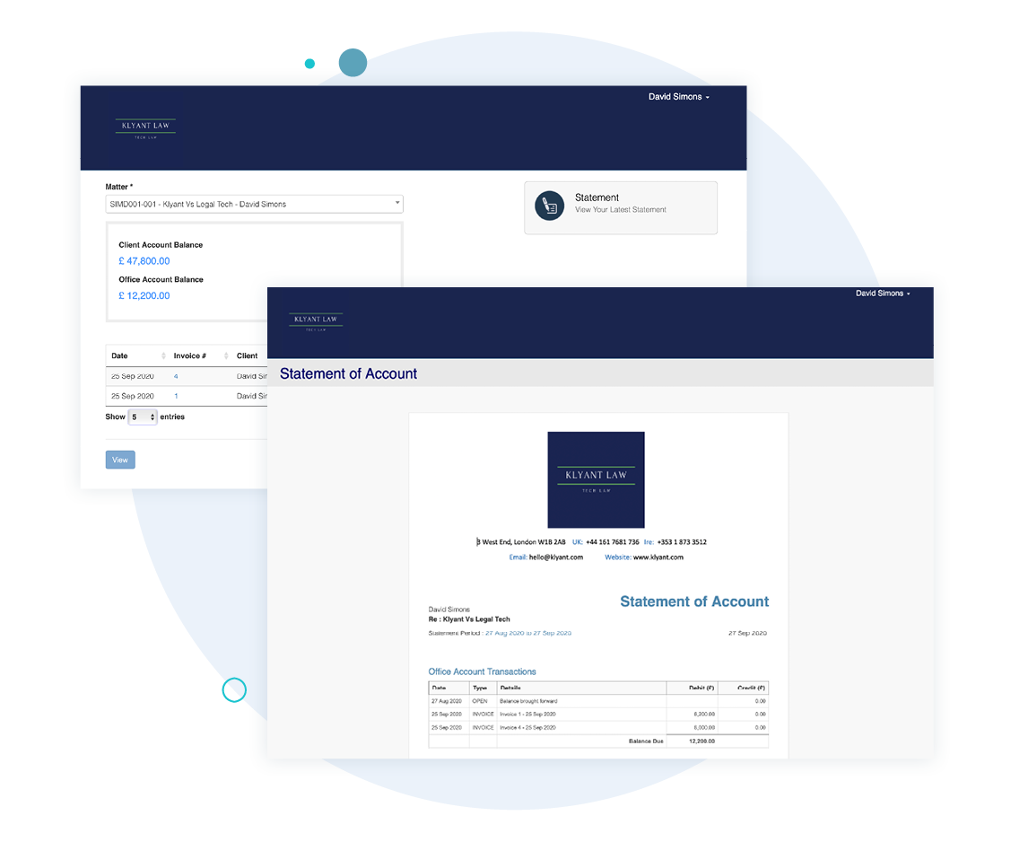 Clients can see what funds are held in your client account on their behalf Clients can see what funds are held in your client account on their behalf